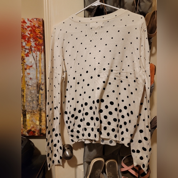 XL Popsugar sweater, white with black polka dots - Picture 2 of 2